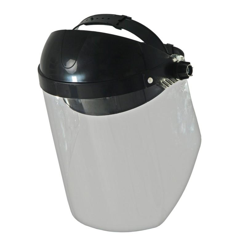 Polikarbonát arcvédőpajzs, 1mm vastag, 24cm hosszú, CE 0