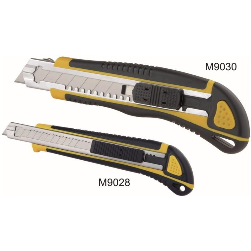 Kés 9mm, automatikus él-cserélő, 5db tartalék penge gumi fogantyú 0