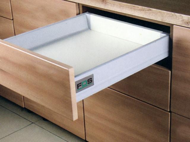 Megszűnt-FDS DUPLAFALÚ FÉM FIÓKOLDAL FDS-DF PO-S A PUSH OPEN SZINKR 300mm, 40kg SZÜRKE 0