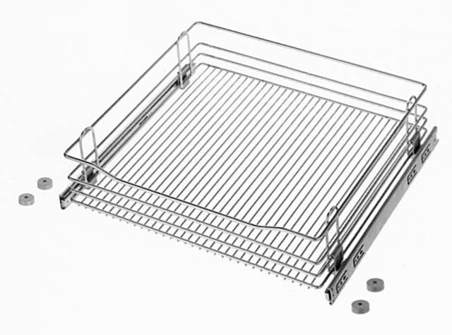 BELSŐ FÉMRÁCS CCT145 TELJESEN KIHÚZHATÓ KOSÁR 400×125×450 mm KRÓM-SZÜRKE 0