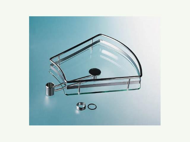 T_ TÉRBE ÁLLÍTHATÓ OSZLOP SCM500V TRAPÉZ ALAKÚ ÜVEGPOLC 460×125×405 mm KRÓM 0