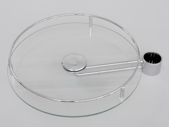 TÉRBE ÁLLÍTHATÓ OSZLOP WE10.0013 KÖR ALAKÚ KAROS ÜVEGPOLC ÁTM: 350mm KRÓM 0