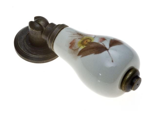 T_ BÚTORFOGANTYÚ PN1.01.02.02. 56X22 ANTIKOLT BRONZ-BARNA VIRÁG 0