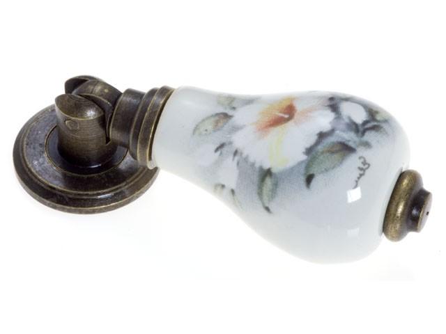 T_ BÚTORFOGANTYÚ PN1.01.12.02 56X22 ANTIKOLT BRONZ-SZÜRKE VIRÁG 0