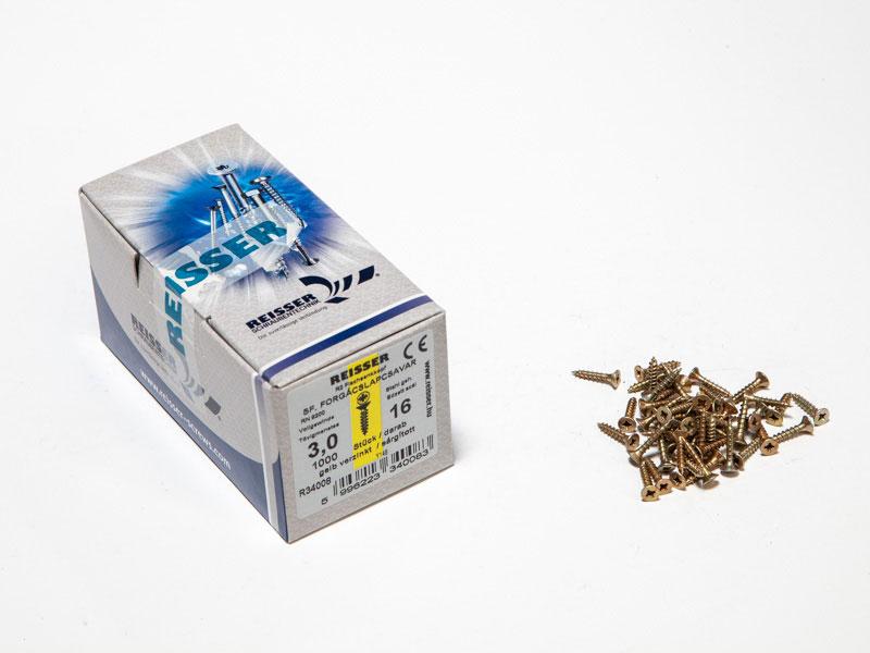 FACSAVAR REISSER 3x16mm ACÉL, SÁRGÍTOTT, TÖVIGMENETES 1000db/doboz 0