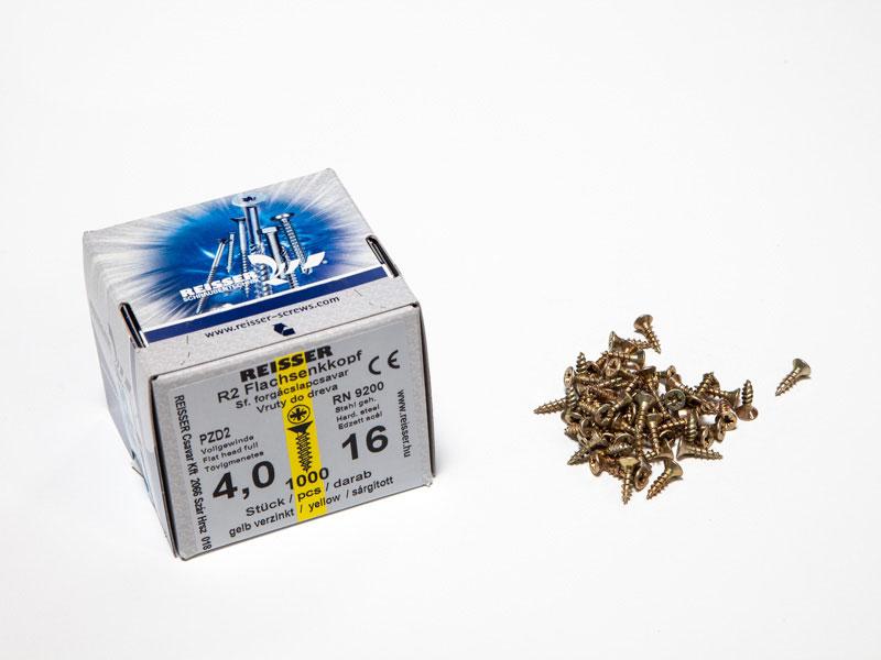 FACSAVAR REISSER 4x16mm ACÉL, SÁRGÍTOTT, TÖVIGMENETES 1000db/doboz 0