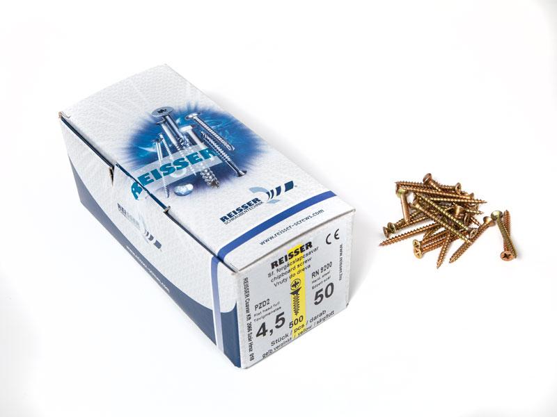 FACSAVAR REISSER 4,5x50mm ACÉL, SÁRGÍTOTT, TÖVIGMENETES 500db/doboz 0