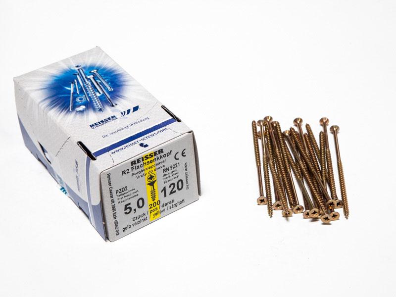 FACSAVAR REISSER 5x120mm ACÉL, SÁRGÍTOTT, RÉSZMENETES 200db/doboz 0