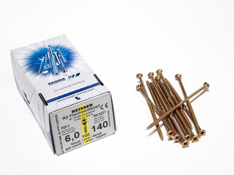 FACSAVAR REISSER 6x140mm ACÉL, SÁRGÍTOTT, RÉSZMENETES 100db/doboz 0