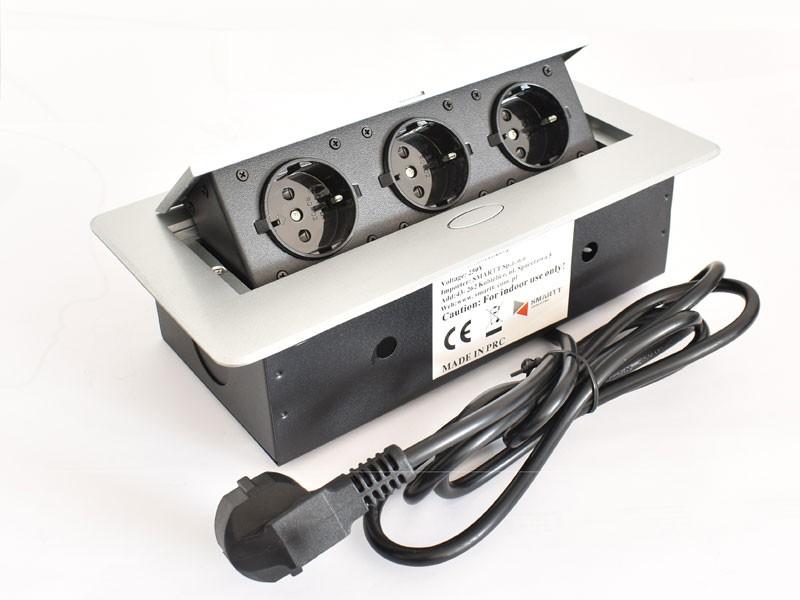 IRODABÚTOR TARTOZÉKOK KONNEKTOR ELOSZTÓ MODULBOX II - 3 DB 230 V-OS DUGALJJAL ALUMÍNIUM 0