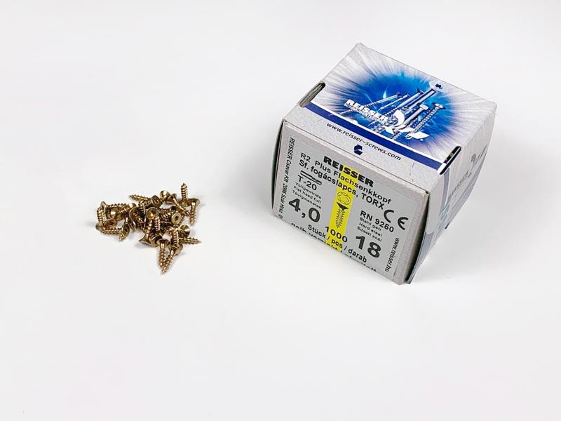 FACSAVAR REISSER 4x18mm TORX, ACÉL, SÁRGÍTOTT, TÖVIGMENETES 1000db/doboz 0