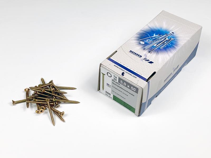 FACSAVAR REISSER 5x50mm TORX, ACÉL, SÁRGÍTOTT, TÖVIGMENETES 500db/doboz 0