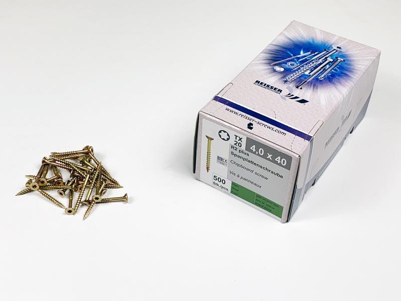 FACSAVAR REISSER 4x40mm TORX, ACÉL, SÁRGÍTOTT, RÉSZMENETES 500db/doboz 0