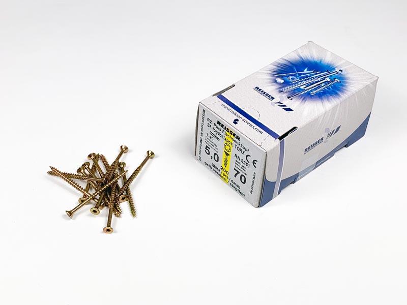 FACSAVAR REISSER 5x70mm TORX, ACÉL, SÁRGÍTOTT, RÉSZMENETES 200db/doboz 0