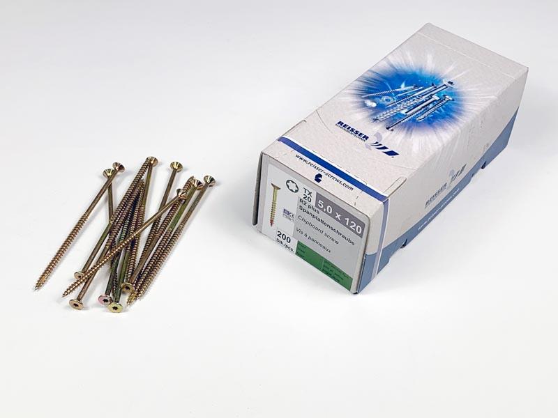 FACSAVAR REISSER 5x120mm TORX, ACÉL, SÁRGÍTOTT, RÉSZMENETES 200db/doboz 0