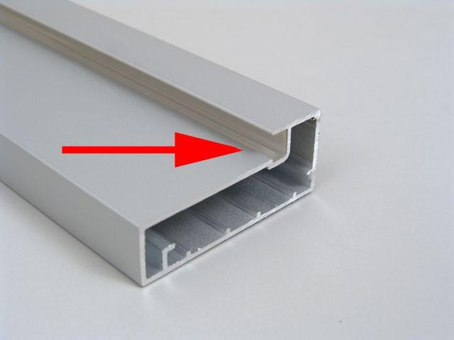 Megszűnt-ALUMÍNIUM KERETPROFIL TRUR ÜVEGBEFOGÓ PROFIL TR4 profilhoz ÁTLÁTSZÓ 0