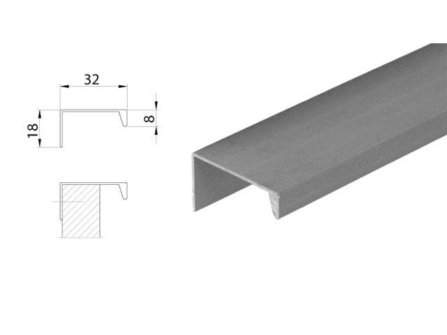 T_ ALUMÍNIUM FOGANTYÚPROFIL L806A 3000mm ALUMÍNIUM 0