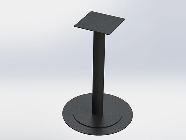 BISZTRÓ ASZTALLÁB FM02 KÖR DUPLA TALPAS H=725mm D=490mm FEKETE RAL 9005 0