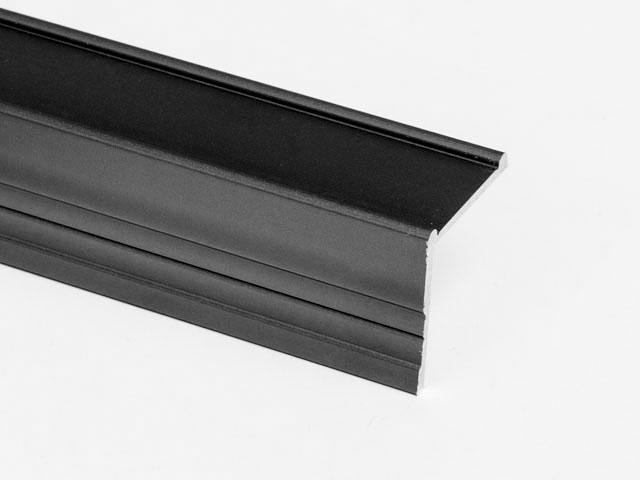 Megszűnt-TOLÓAJTÓ BÚTORLAPHOZ LEZÁRÓ ´L´2 PROFIL 3 m MATT FEKETE 0