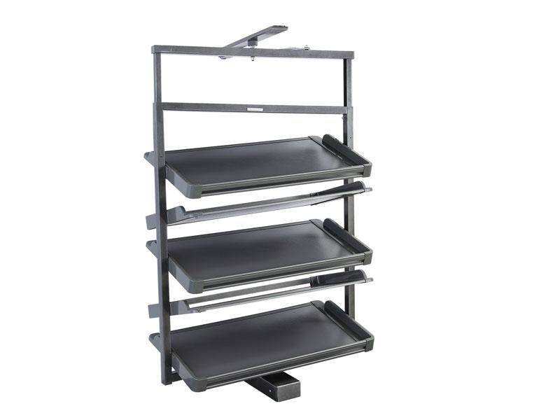 GARDRÓB SZERELVÉNY HOME BOX FORGATHATÓ CIPŐTARTÓ ÁLLVÁNY POLC x6 650x319 MM, ACÉLSZÜRKE 0