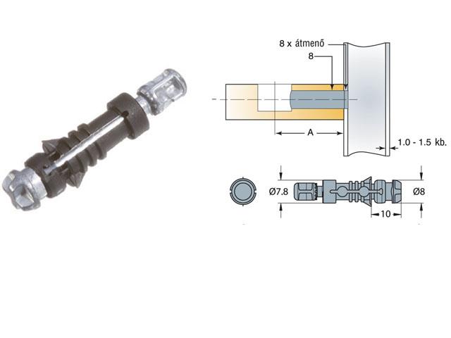 T_ ÖSSZEHÚZÓ EXCENTERSZÁR GYORSSZERELŐS FÉM 8x24mm FÉM 0