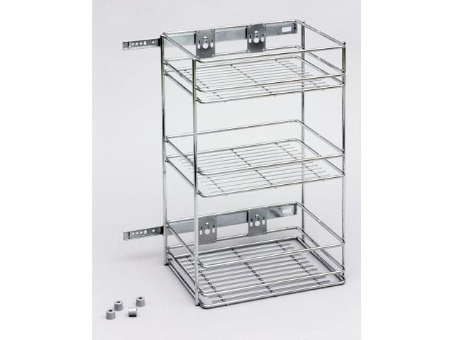 BELSŐ FÉMRÁCS EPT303 3 RÉSZES TELJESEN KIHÚZHATÓ POLC 240X480X280 mm KRÓM 0