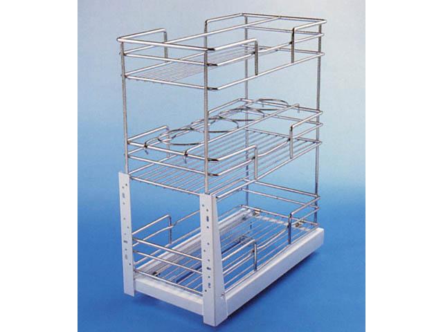 ML005 3 RÉSZES KIHÚZHATÓ POLC KRÓM-SZÜRKE 235x515x455 mm 0