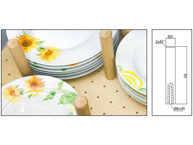 TÁNYÉRTARTÓ TÜSKE NATÚR BÜKK D25x150mm 0