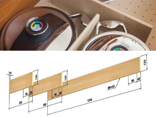FIÓKRENDSZEREZŐ ELVÁLASZTÓ LAP 1200x120x10mm BÜKK 0