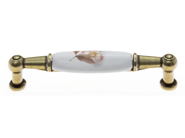 BÚTORFOGANTYÚ E038-96 96 ANTIKOLT BRONZ-BARNA VIRÁG 0