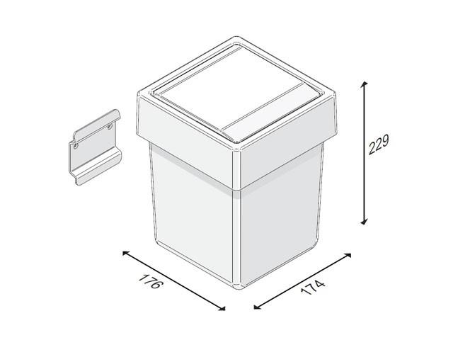 T_ HULLADÉKGYŰJTŐ ATANPAAA + FELFOGATÓ 5L, 174x176x229 mm FEHÉR 0
