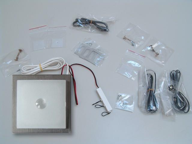 T_ LED VILÁGÍTÁS SLIDE HP CW SZETT 3X1,2W, 46X46mm ACÉL 0